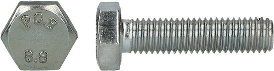 PGB-FASTENERS Zeskanttapbout 8.8 DIN 933 M 8x100 Zn - 100 st - 5410439056878
