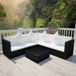 Prolenta Maison Exclusive - 4-delige loungeset voor de tuin met kussens, van zwart polyrotan