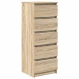 vidaXL Dressoir met laden, sonoma eik, 37,5 x 35 x 99 cm, spaanplaat