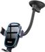 AMiO Suction Mount Telefoonhouder met 15W Draadloze Oplader - Verstelbare Arm en Herbruikbare Zuignap Zwart