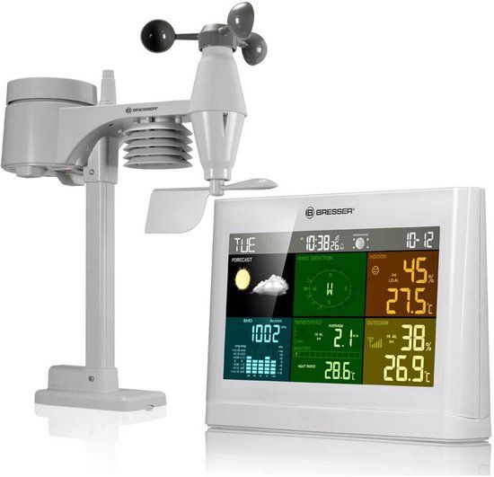 Bresser Weerstation 5-in-1 - Met Multifunctionele Buitensensor - Wit