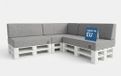 ODOL-PLUSZ Jeu de coussins pour palette 7 pièces - Coussins pour banc palette et meubles palette - Résistant aux UV - Pour intérieur et extérieur, gris UV droit