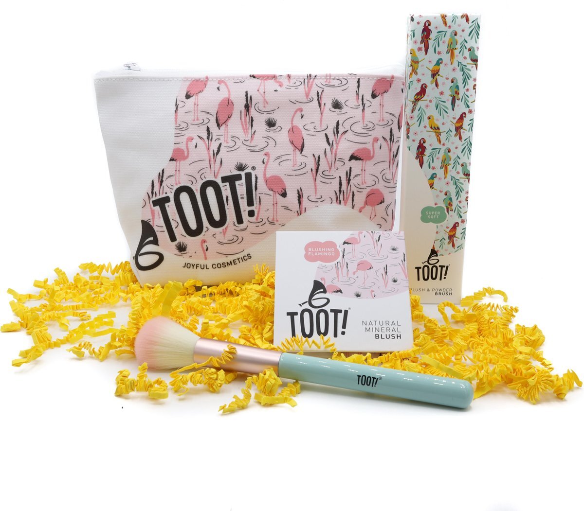 TOOT! - Natural Make-up for Kids TOOT! Natuurlijke Kinder Make-up Set - Flamingo - Blush, Kwast, Tasje