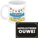Bellatio Decorations Verjaardag cadeau koffiemok - thema 50 jaar - man - kut mok - met gefeliciteerd ouwe wenskaart - A5 - leeftijd humor