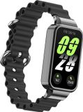 Strap-it Ocean siliconen bandje - geschikt voor de Xiaomi Smart Band 9 Active (zwart)