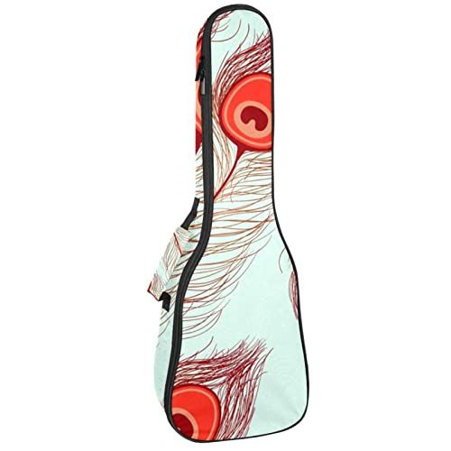 Mersov Tenor Ukulele Gigbag Waterdichte Ukelele Case Gewatteerde Rugzak, Geweldig voor Sopraan Concert (21/23/24") Veer Retro