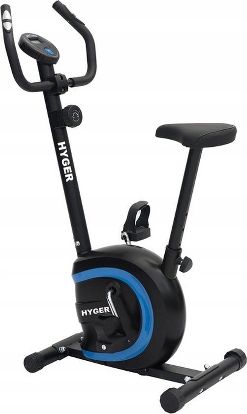 Hometrainer - magnetische weerstand - zwart/blauw - met trainingscomputer