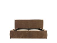 Lit coffre en tissu chenille 140x190cm - marron