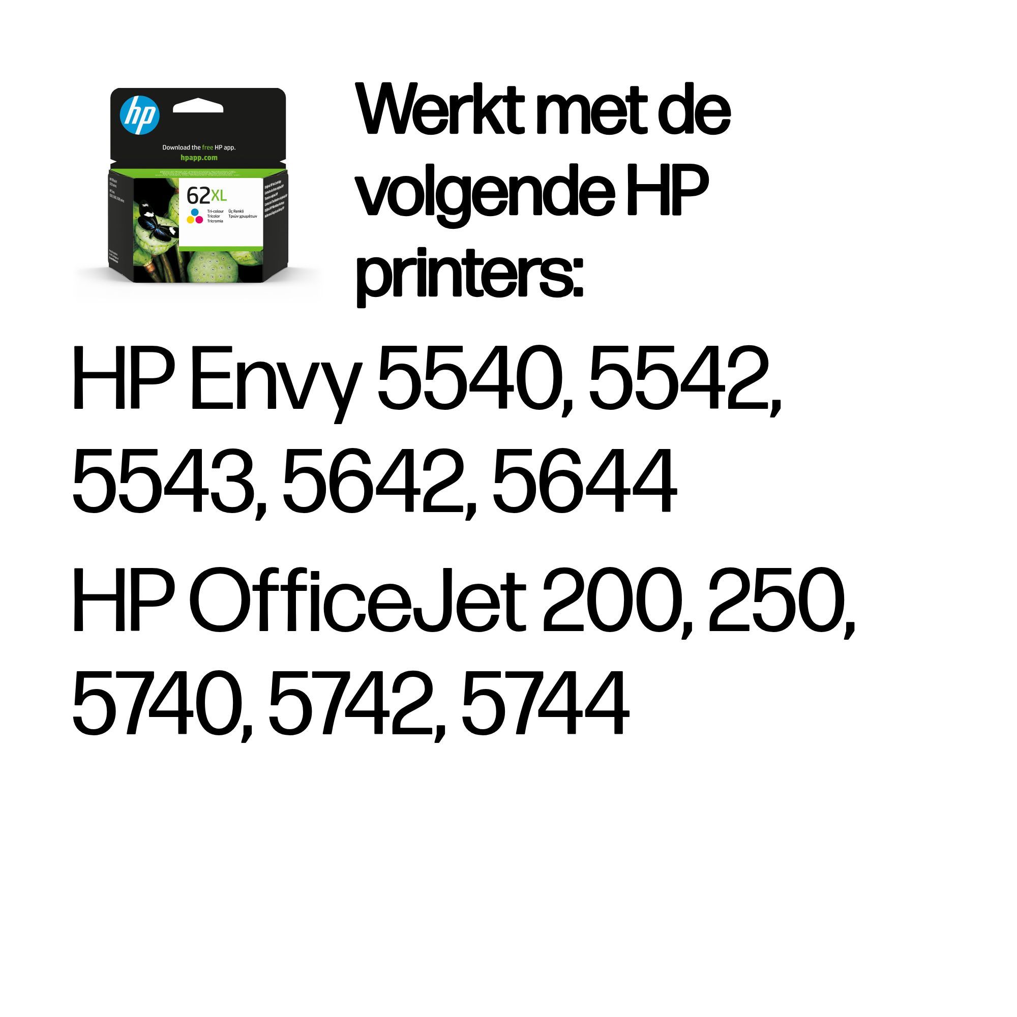 HP 62XL High-Capacity Color Ink Cartridge - Original