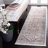 Safavieh Shivan Collection Hedendaags vloerkleed voor woonkamer, eetkamer, slaapkamer, laagpolig, grijs en blauw, 61 x 214 cm