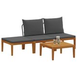 vidaXL - 4 pc Solid Acacia Wood & Rope Natural