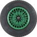 FORT Kruiwagenwiel 400x100mm met 4PLy luchtband, kunststof velg Groen, aslengte 130 mm en Ø 20mm