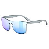 uvex heyday - Sportbril voor volwassene - sterke bescherming tegen zonnestraling - 100% UVA-, B-, C-bescherming - transparent smoke/blue mirror - one size