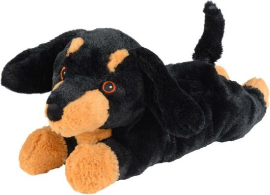 Warmies Warmtekussen/knuffeldier"teckel" hond hert lavendelvulling 33 cm 700 g, zwart, 1 stuk