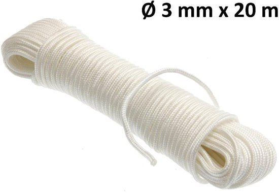 HOFFTECH Scheerlijn touw 3 mm x 20 m wit (PP