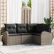 vidaXL Tuinbank Set 2 zitplaatsen Grijs Polyrattan