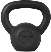 Yes4All K1VV massief gietijzeren Kettlebell gewicht - ideaal voor volledige lichaamstraining en krachttraining - Kettlebell 15 pond, zwart