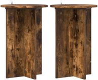 vidaXL Support de plantes 2 pièces chêne fumé ø40 x 60 cm bois travaillé