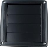 Merkloos / Sans marque Wan GmbH Overdrukrooster - Lamellenrooster ventilatie - Afvoerlucht regelen - Zelfsluitende lamellen - 125mm - Zwartgrijs