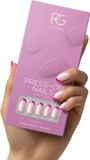 Pink Gellac Press On Nails - 2006 Sapphire French - Round Medium Plaknagels