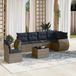 Prolenta Maison Exclusive - 7-delige loungeset voor de tuin met kussens, grijs, van polyrotan