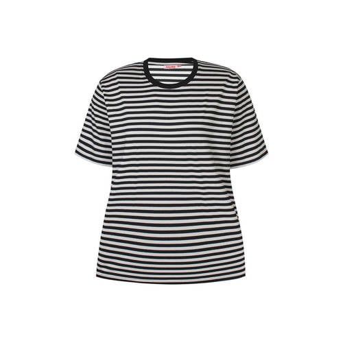 Anyday gestreept T-shirt zwart
