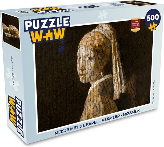 MuchoWow Puzzel Meisje met de parel - Vermeer - Mozaïek - Legpuzzel - Puzzel 500 stukjes