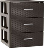 Plasticforte Bureau organizer - 3 lades - rotan bruin - 39 x 36 x 46 cm - Ladeblok