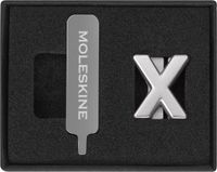Moleskine Pin voor Notebook of Planner Letter X, Letter Pin, Pas de Elastische Sluiting aan, Speciaal Aangepast Gift, Kleur Zilver