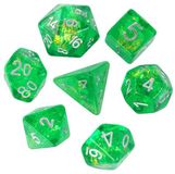 HOT Games dobbelstenen set groen 7-delig kunststof dobbelspel.