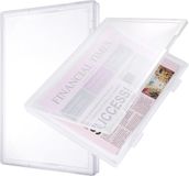 Famanu - 2 stuks Archiefdoos, A4, opbergdoos met deksel van plastic kunststof doos voor papieropslag, klaslokaalorganisatie, knutselwerk, documenten, kunstenaarsbenodigdheden, puzzel