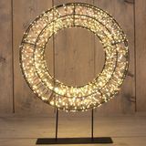 Anna's Collection Verlichte krans/decoratie ring - metaal - warm wit licht - D36 cm - 1200 micro led