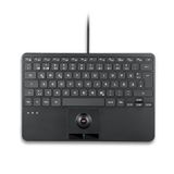 Perixx PERIBOARD-427DE, bekabeld verlicht USB-toetsenbord met trackball, witte en rode achtergrondverlichtingsfunctie, 28,4 × 18,2 × 2,8 cm, geïntegreerde 2 USB-hubs, Duitse lay-out