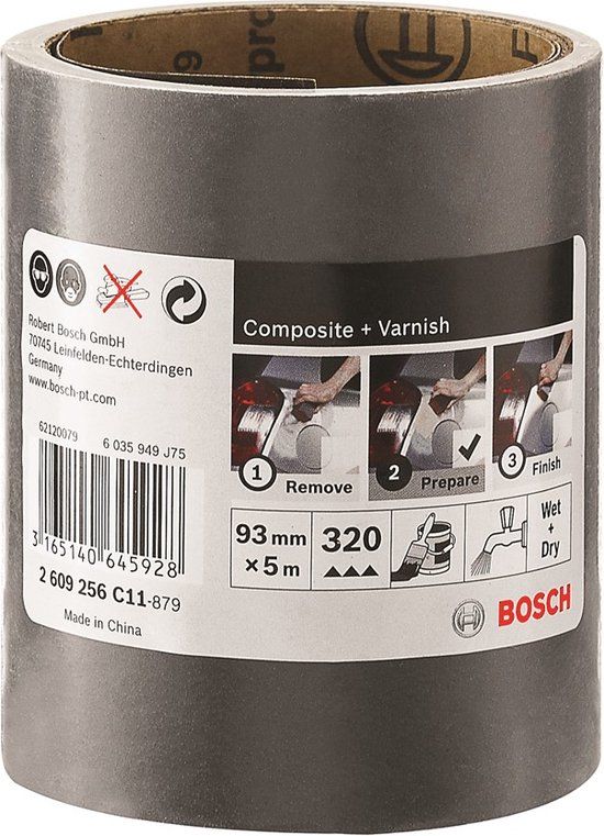 Bosch Schuurrol Steen/Lak 93mmx5m K320