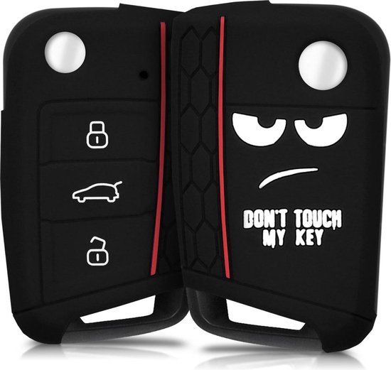 kwmobile autosleutel hoesje voor VW Golf 7 MK7 - Don't Touch My Key - wit