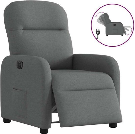 vidaXL Fauteuil elektrisch verstelbaar stof donkergrijs