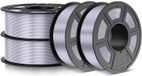 PLA+ filament soie, 1,75 mm, argent, 4,4 kg (4 bobines)