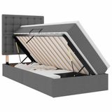 vidaXL Opbergbed met matras, donkergrijs, 100 x 200 cm, stof