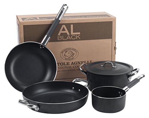 Pentole Agnelli ALSASETALBLACK4 All Black Set voor 4 personen, 3 mm, 5 stuks