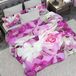 PETTI Artigiani Italiani Dekbedovertrek, beddengoedset, satijn, 100% Made in Italy, lila bloemen, super king (250 x 200 cm)