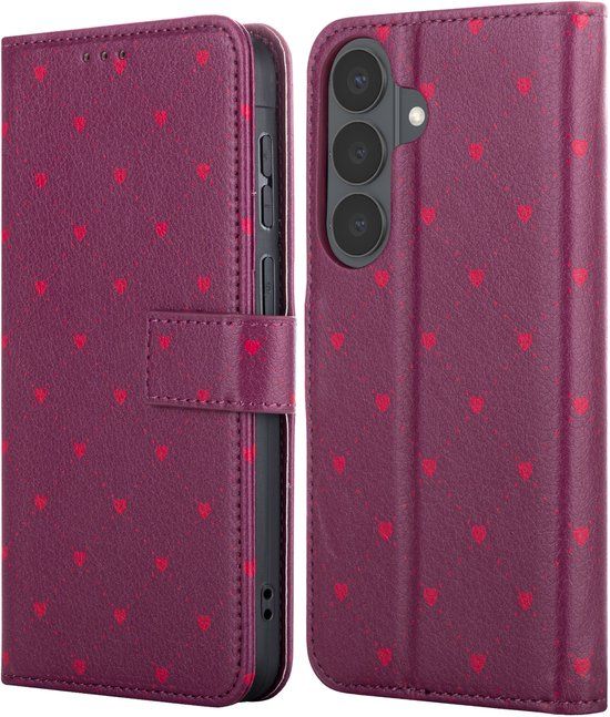 imoshion Hoesje - Geschikt voor Samsung Galaxy S26 - Design Bookcase smartphone - Crush Check Coral Dust