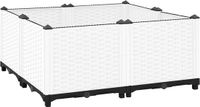 vidaXL Verhoogde Plantenbak 80x80x38 cm Wit