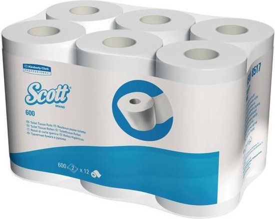 Scott® Performance 600 T4 Toiletpapier - 2-laags - 600 vel - Wit - 36 rollen
