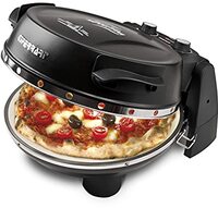 G3 Ferrari Elektrische pizzaoven Napoletana zwart, tot 400 graden – incl. 2-de natuursteen / pizza en vladen enz. in 3 minuten / G3 Ferrari de nr. 1 van de pizzamaker / ook voor tafel en tuin