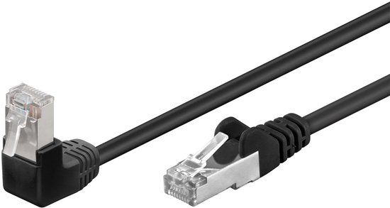 Goobay FTP CAT5e Gigabit Netwerkkabel - 1 kant haaks - CCA - 10 meter - Zwart