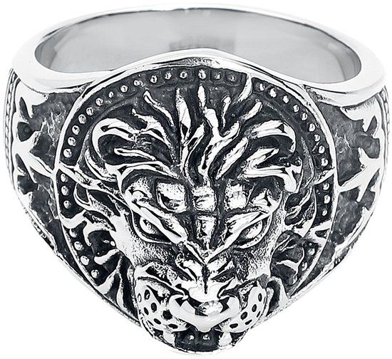 etNox hard and heavy etNox Löwe Heren Ring - zilverkleurig