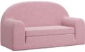 vidaXL Kinderslaapbank 2-zits zacht pluche roze