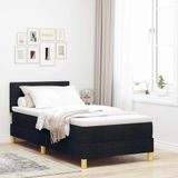 Maison Exclusive - Sommier tapissier avec matelas et tête de lit, noir, 100 x 200 cm, textile