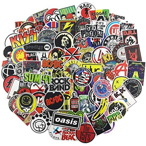 NEULEBEN Rock'n'Roll Band stickers, 100 stuks, vinyl waterdichte stickers voor laptop, elektronische orgel, gitaar, piano, helm, skateboard, bagage, graffiti decals personaliseren