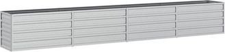 vidaXL Verhoogde Plantenbak - 320x40x45 cm - Gegalvaniseerd Staal - Zilver